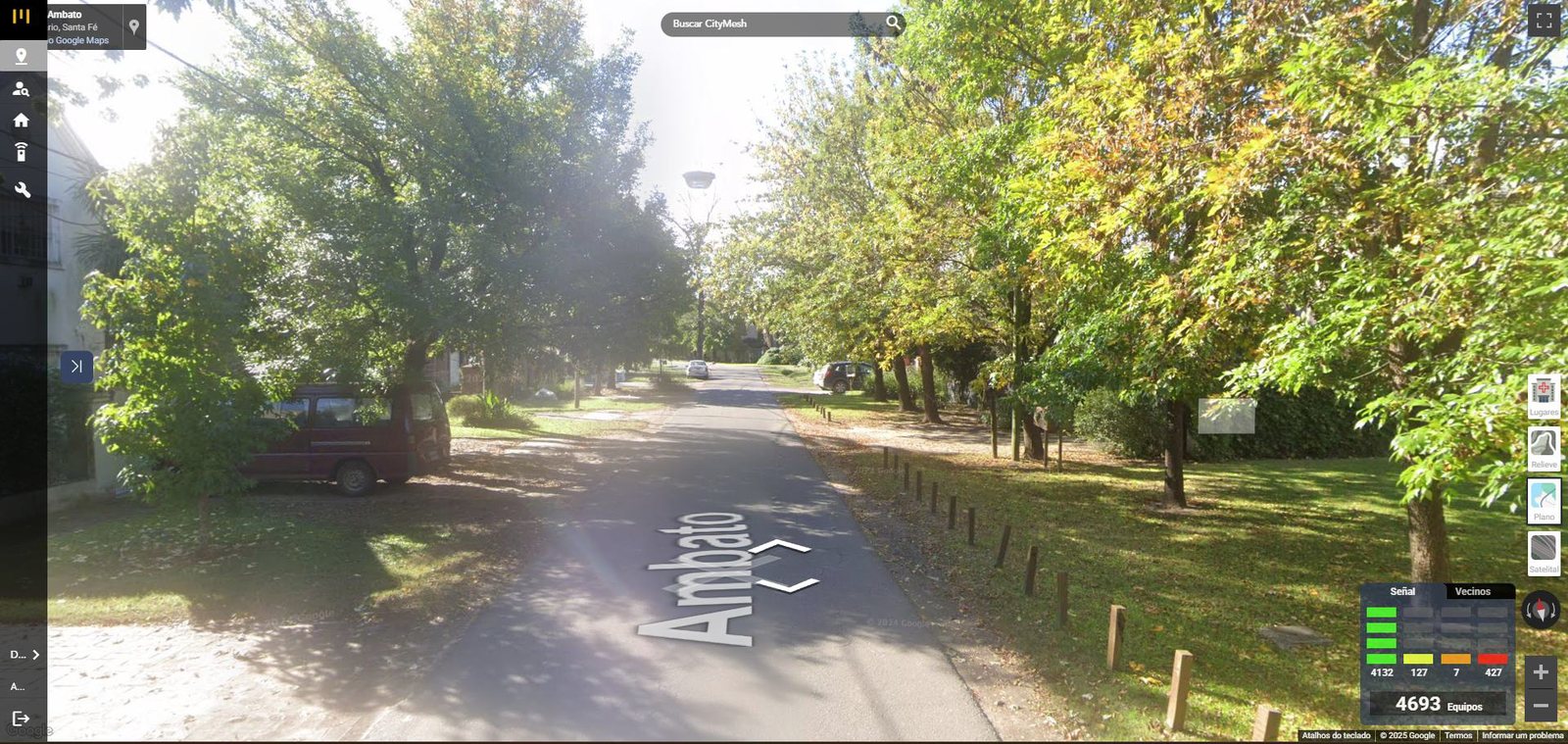 Vista de Street View de la calle donde está instalado un equipo